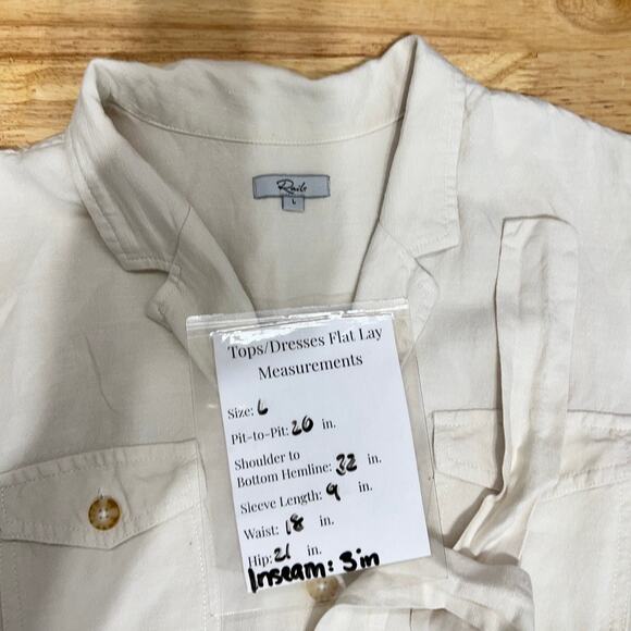 Rails Georgie Romper in Stone Cream Linen Blend Women's L Classic Contemporary - Picture 9 of 9